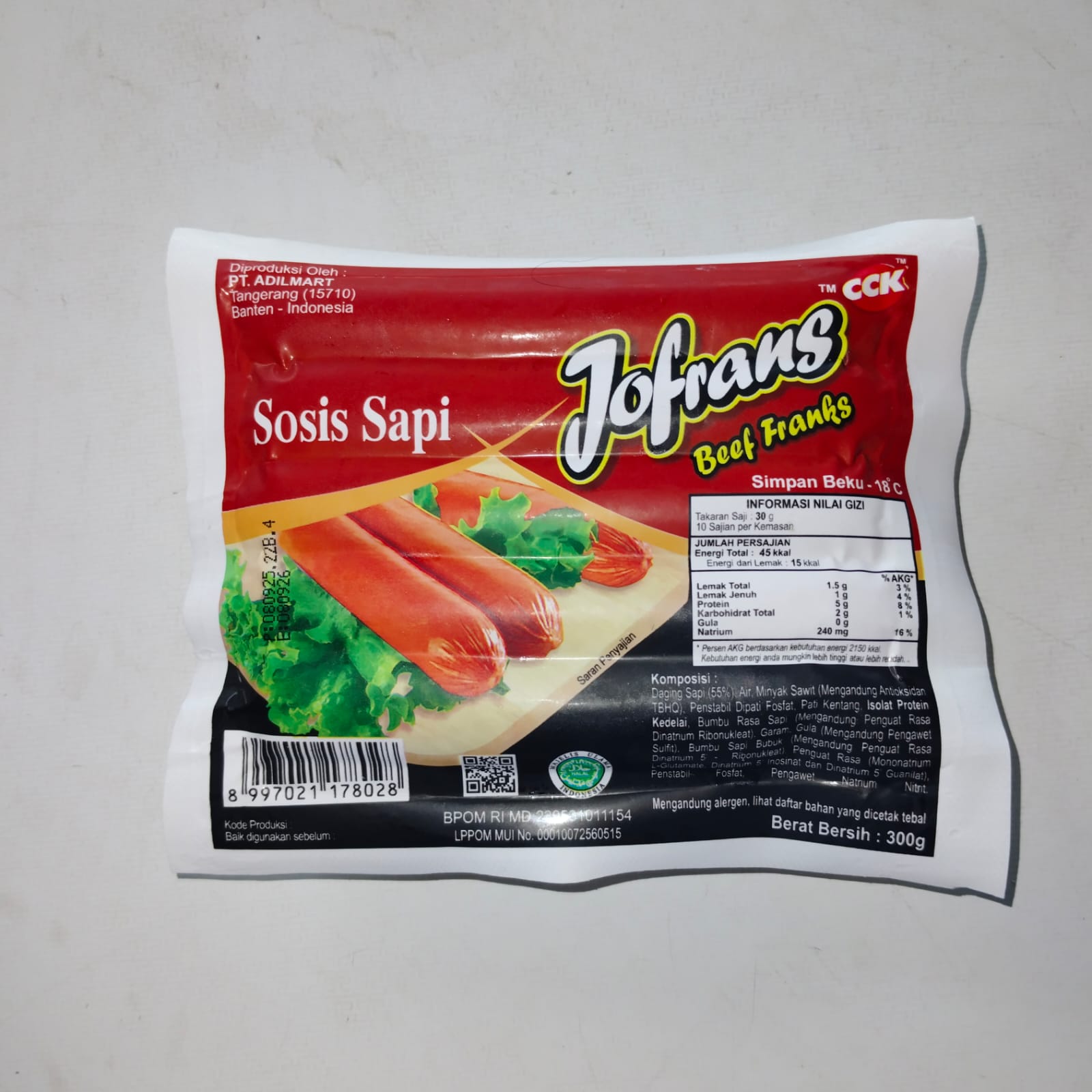 Sosis Sapi Jofrans Beef Franks 
