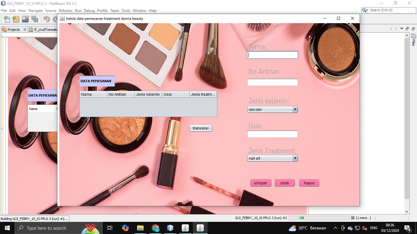 Screenshot of a web application for a drink shop