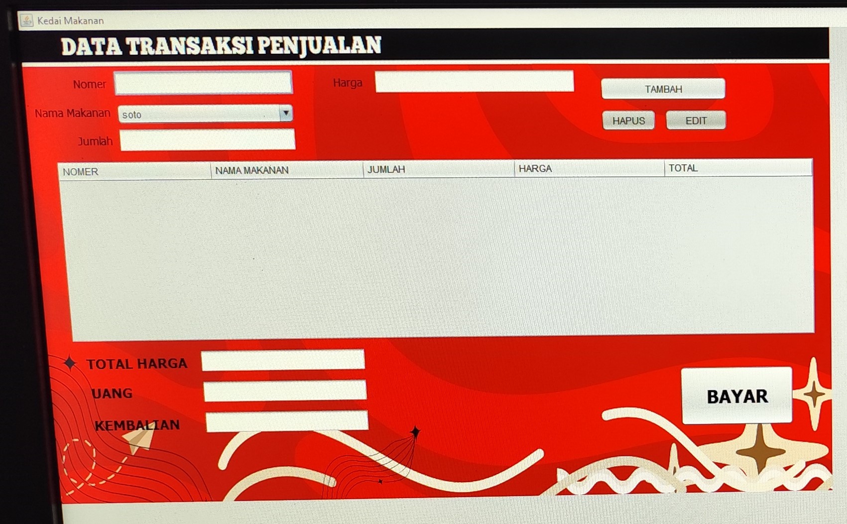 Gambar Crud Transaksi