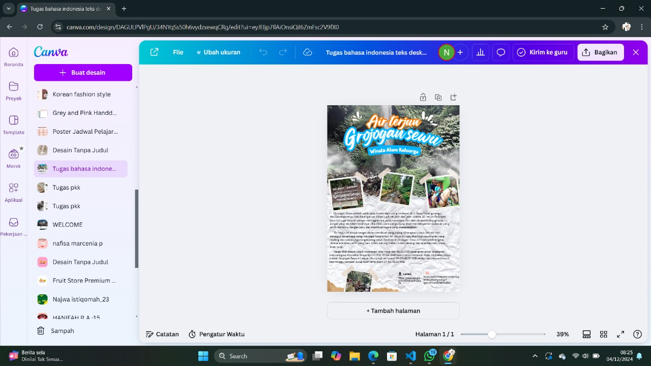 Canva project screenshot