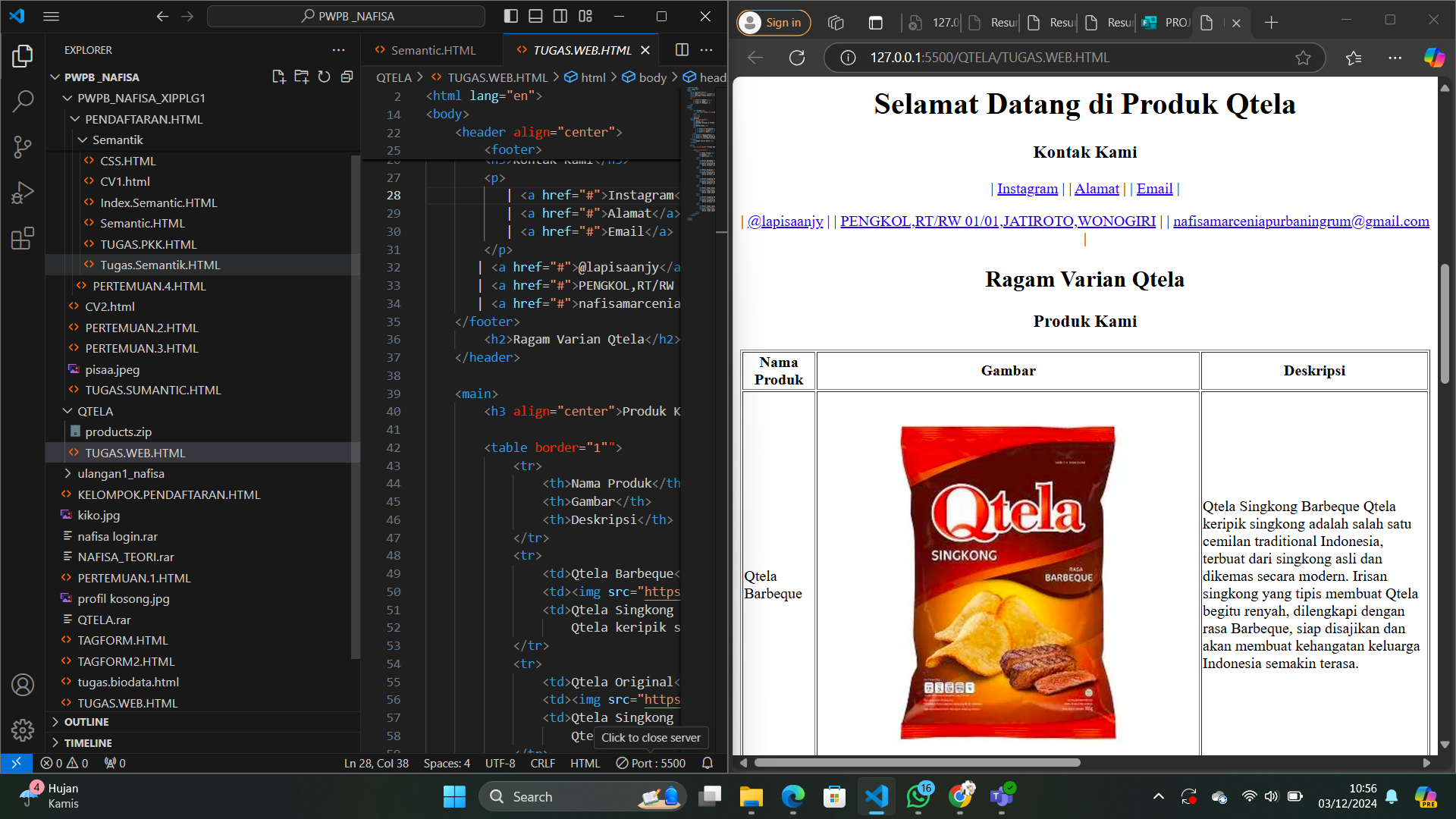 HTML project screenshot